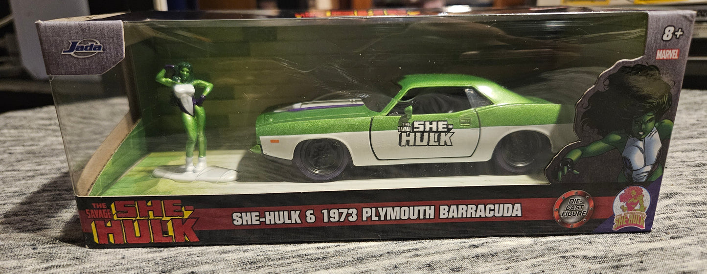 She-Hulk & 1973 Plymouth Barracuda