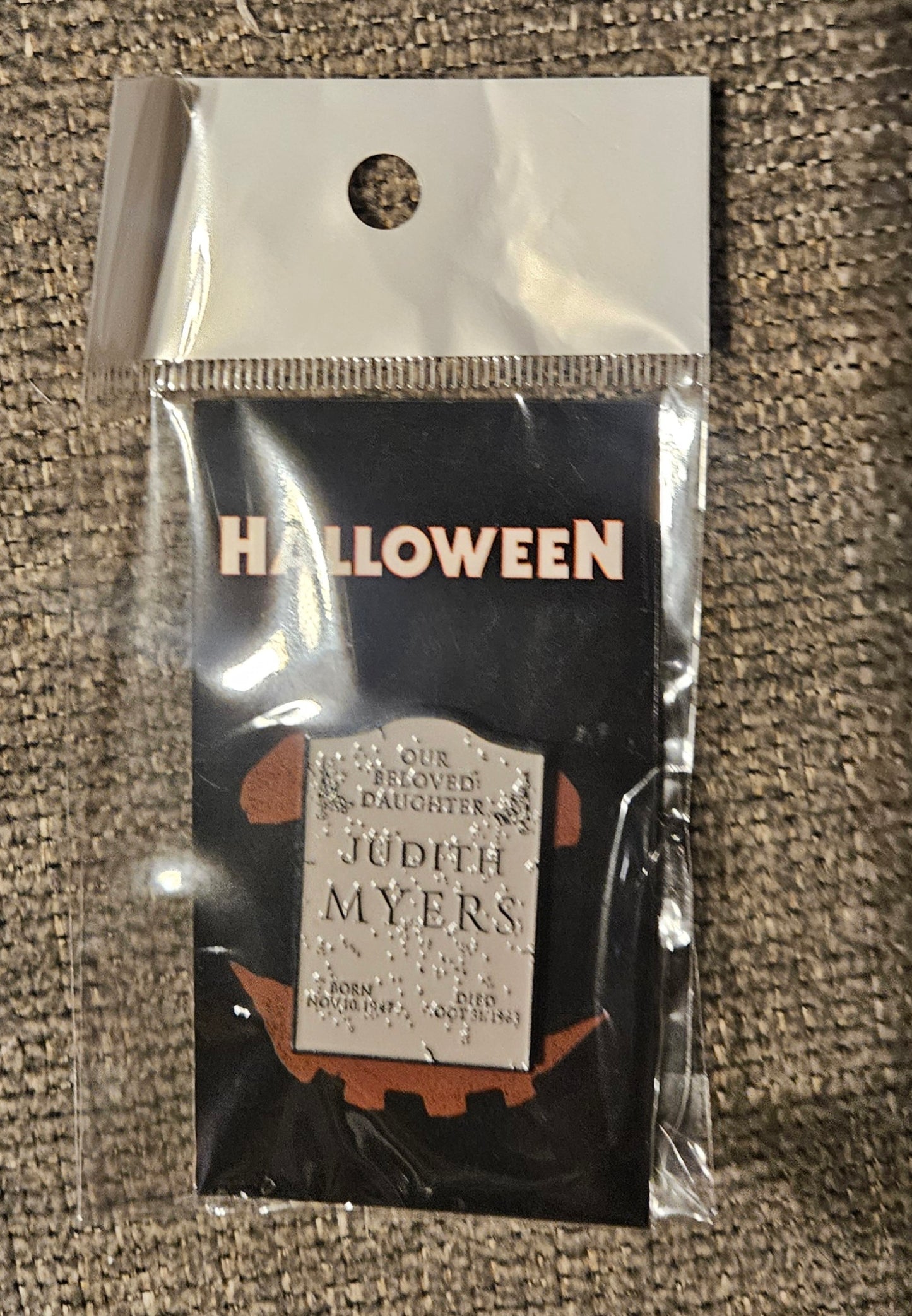 1978 Halloween: Judith Myers Tombstone Enamel Pin