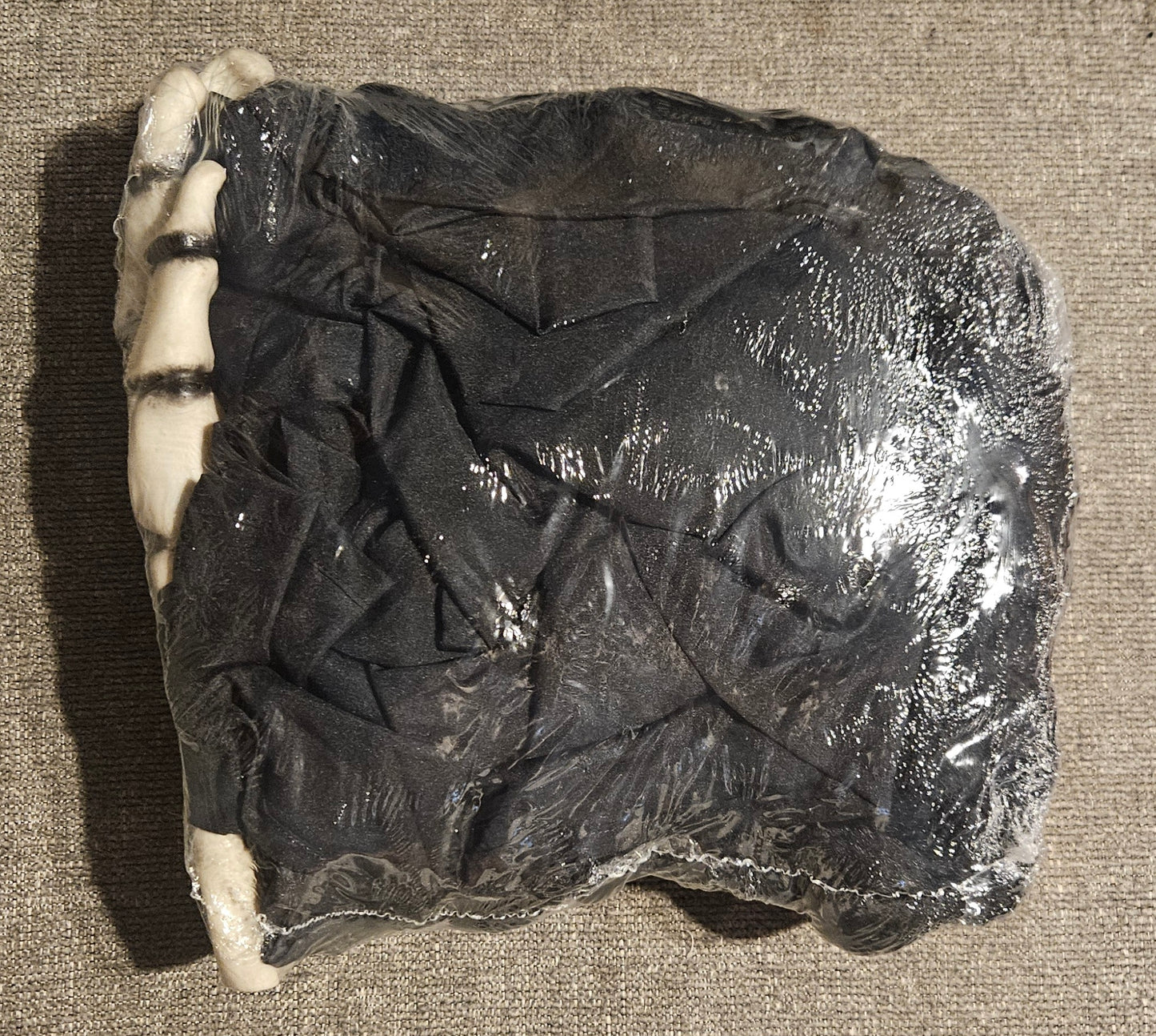 Skeleton Mask with Black Hood and Gloves