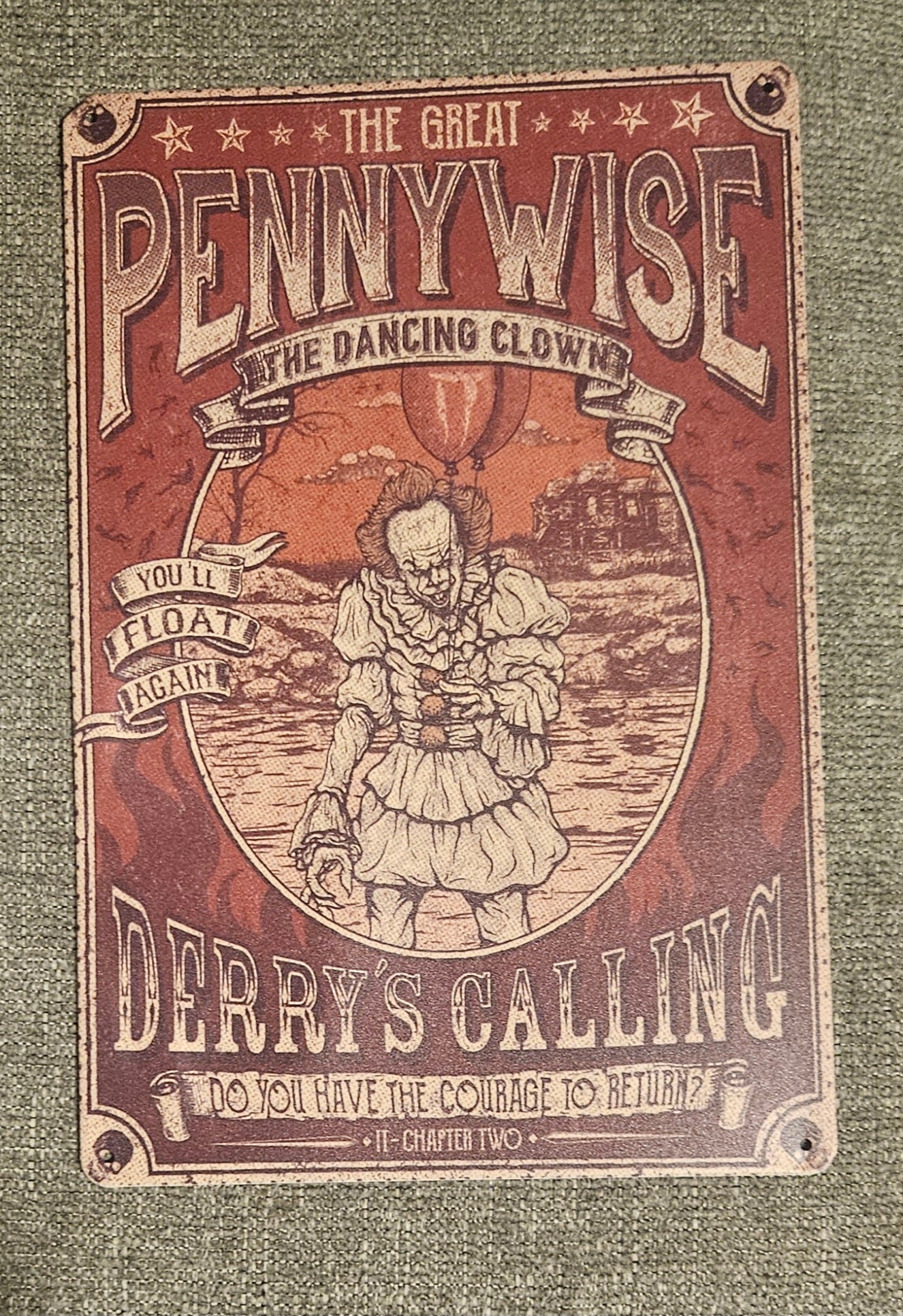 The Great Pennywise: The Dancing Clown Metal Wall Sign