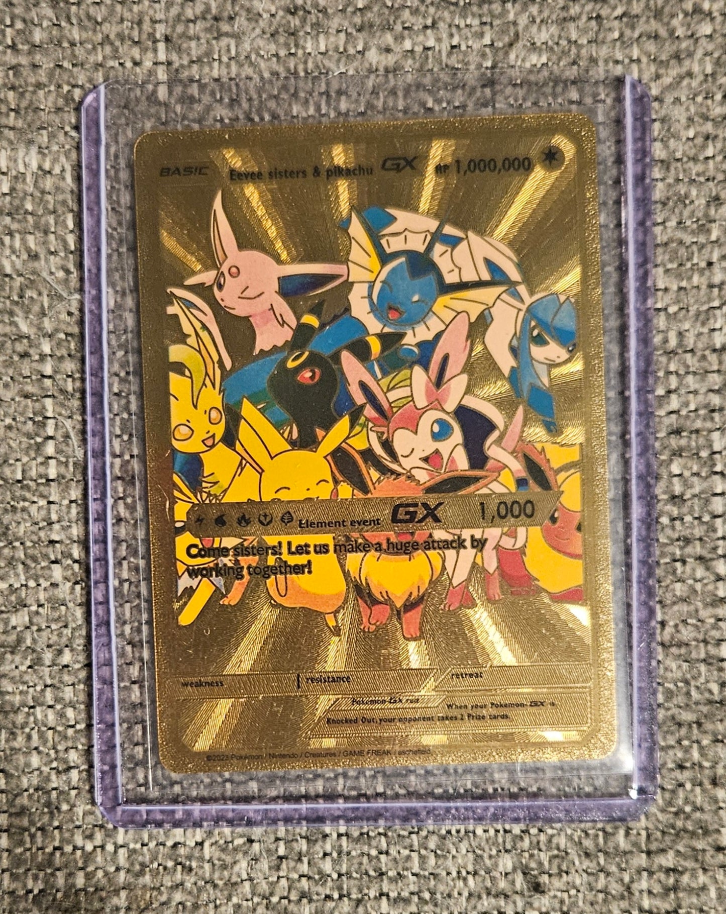 Eevee Sisters & Pikachu GX (Gold Foil Card)