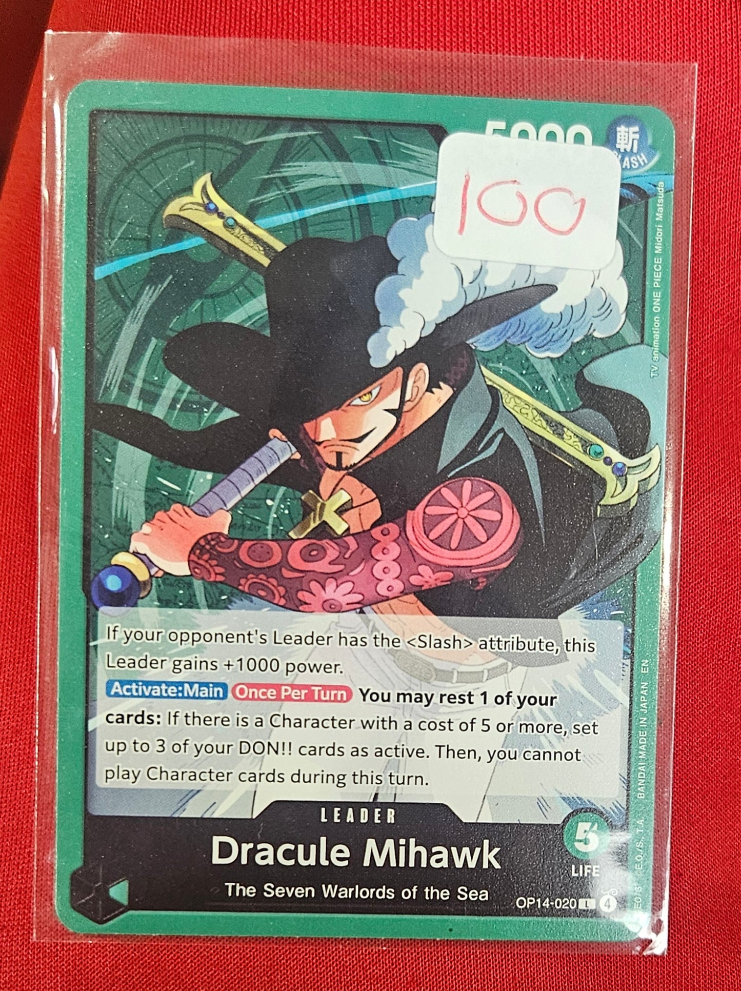 Dracule Mihawk One Piece Card