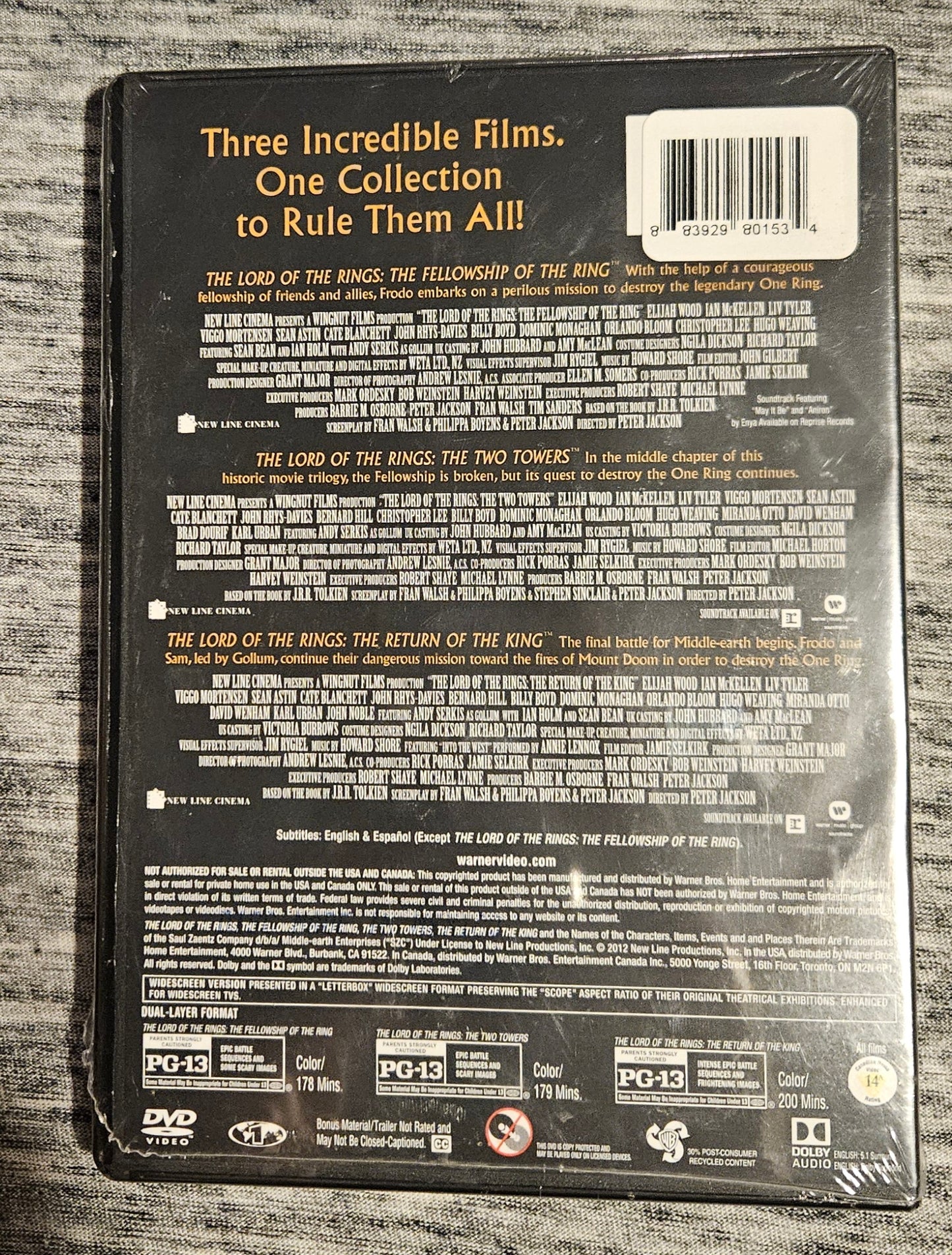 The Lord Of The Rings 3-Film Collection (DVD)