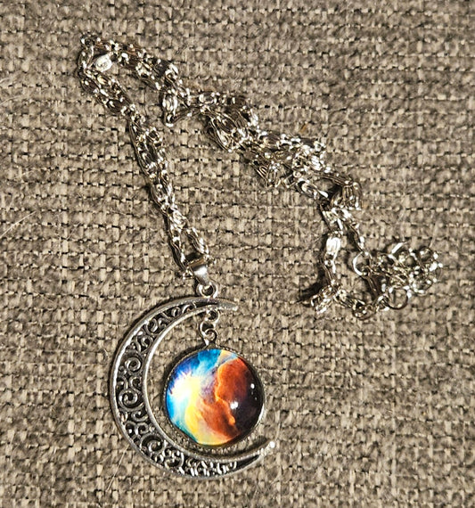 Galaxy Moon Pendant