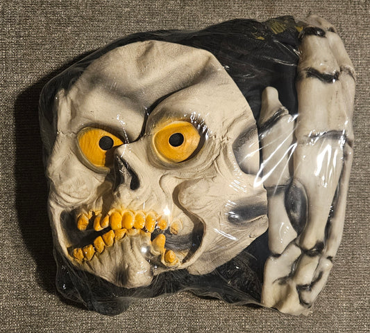Skeleton Mask with Black Hood and Gloves