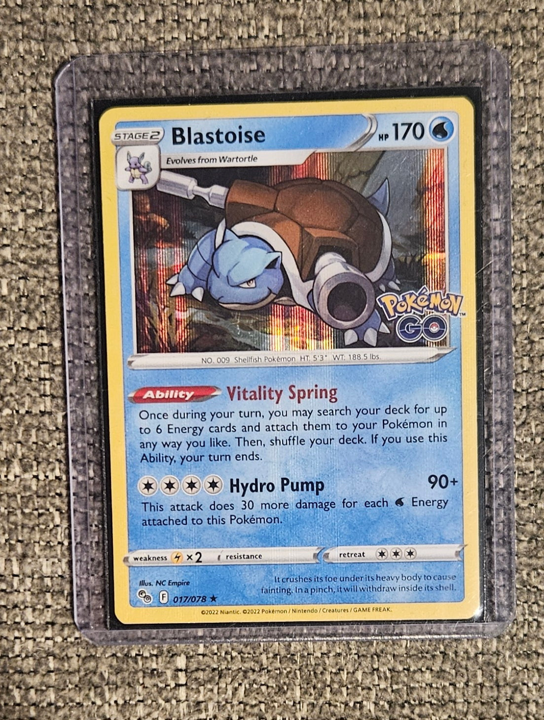 Pokémon Blastoise Card (Pokémon GO)