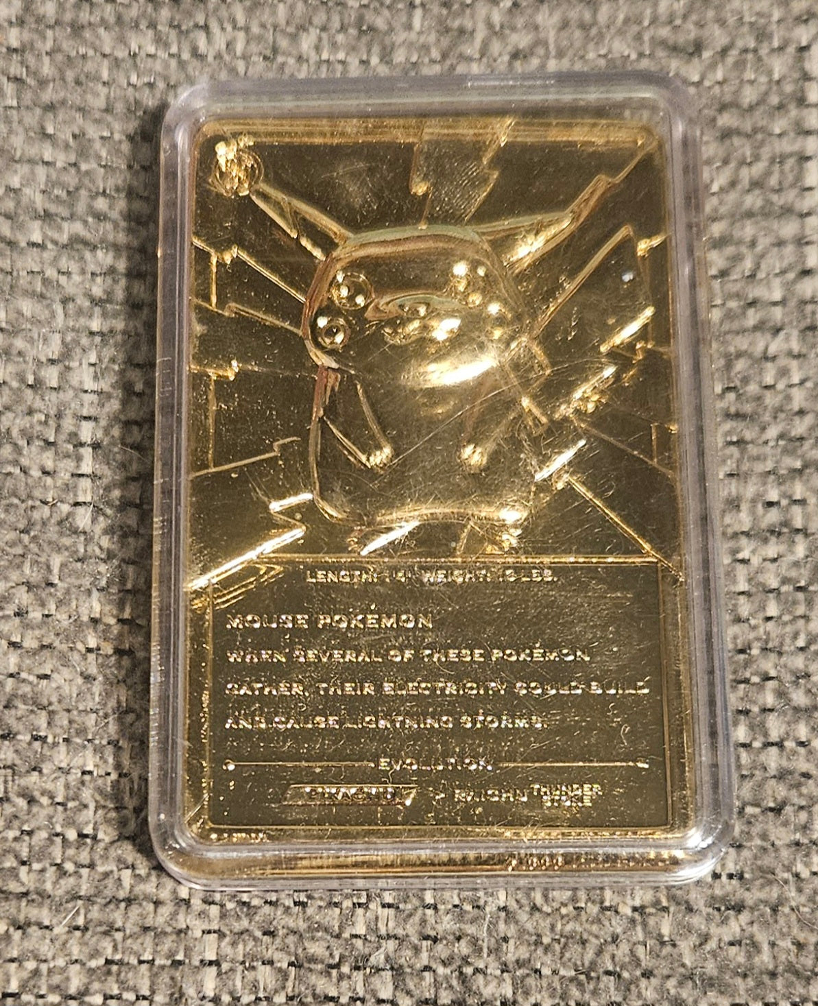 Pokemon Pikachu Gold Collectible Plaque