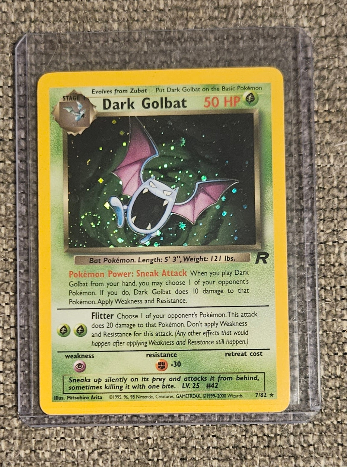 Dark Golbat Holographic Base Set Card