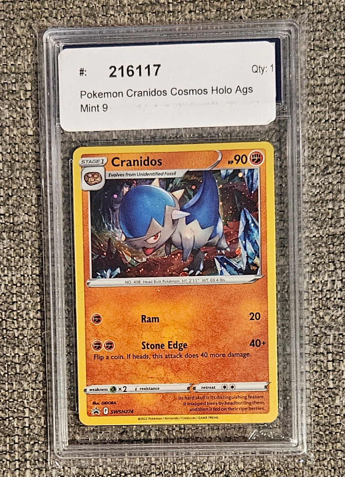 Pokémon Cranidos Graded Card