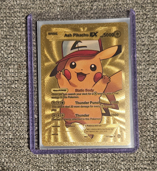 Ash Pikachu EX (Gold Foil Card)