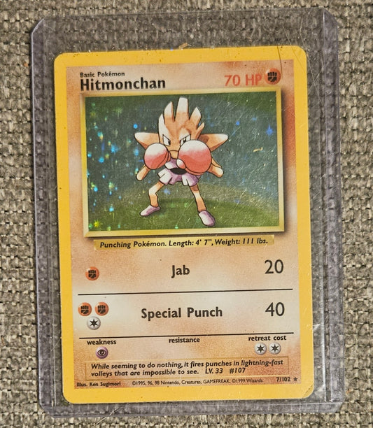 Hitmonchan Reverse Holographic Base Set Card