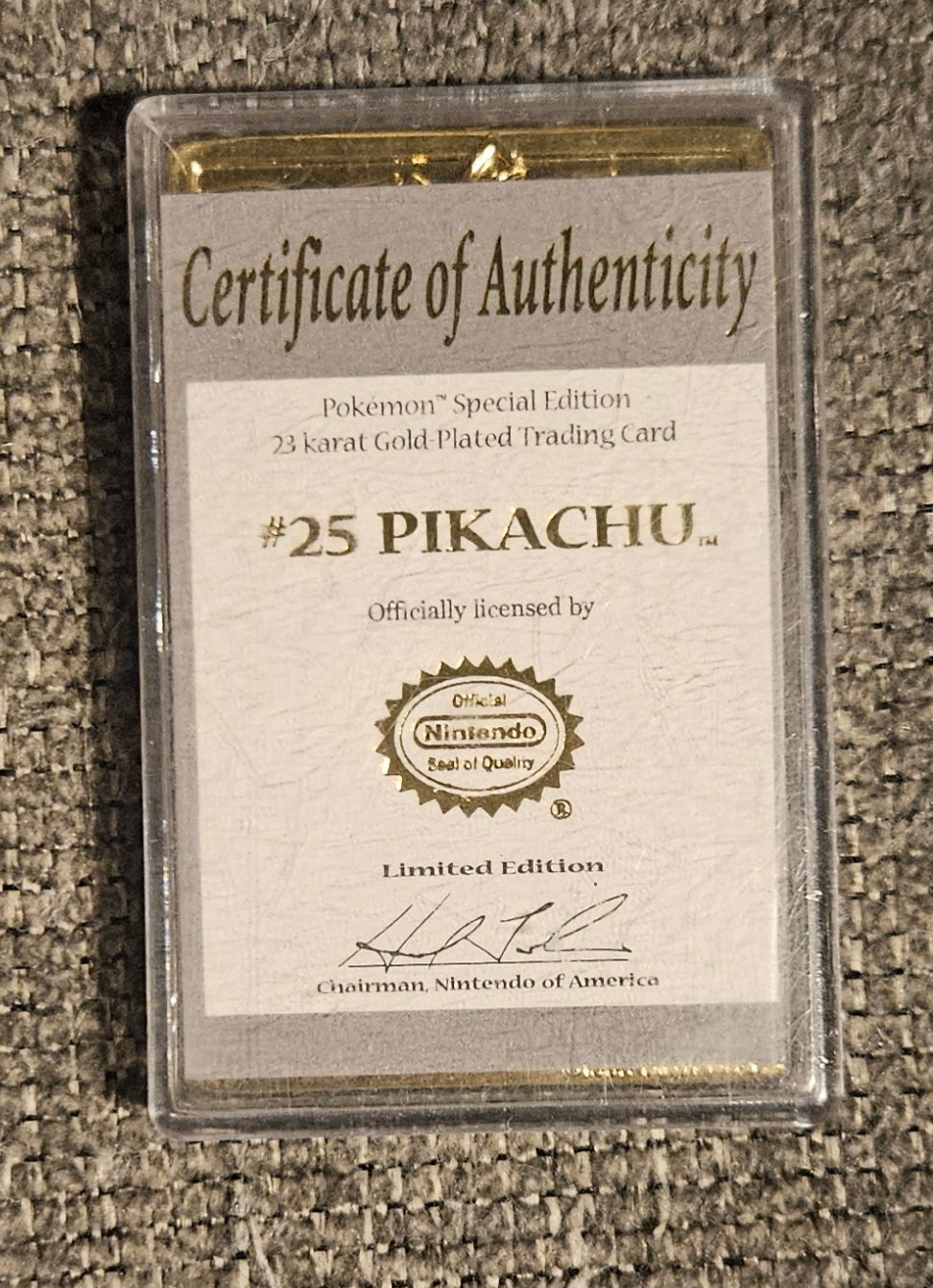 Pikachu Gold Plaque